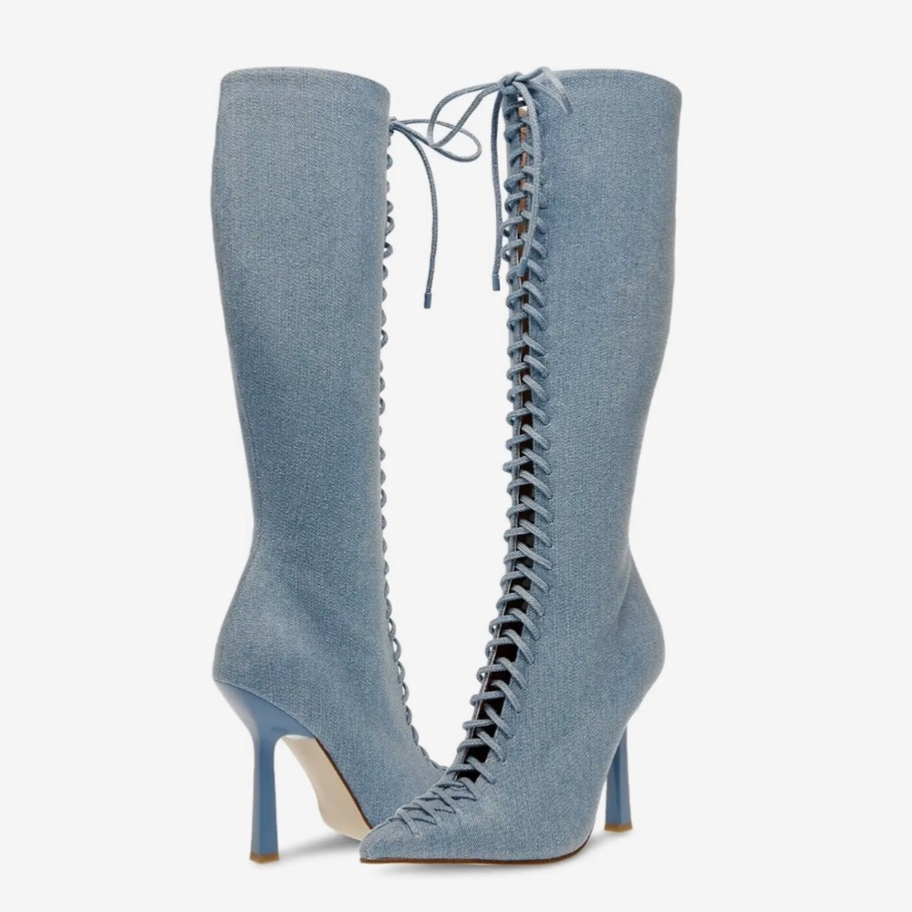 NEW Steve Madden Women's Denim Killa Knee High Boot Size 8M